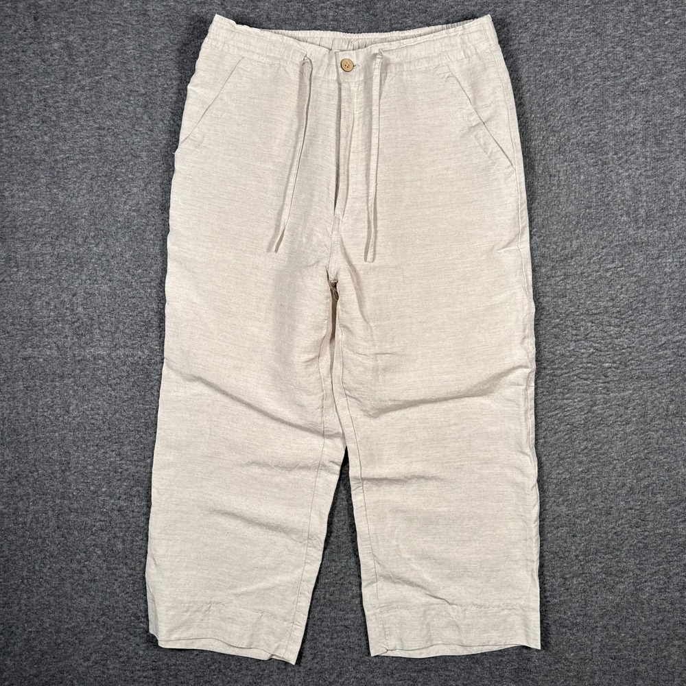 Mojito Collection Pants Mens 34x30(32x24) Beige Linen Blend Drawstring Lined